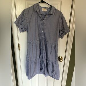 Nation white and blue strip dress